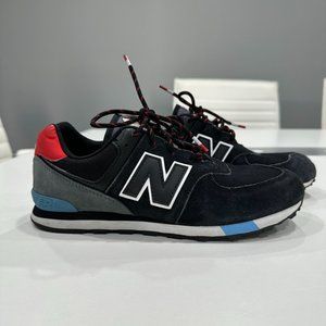 New Balance 574 Shoes - Black/Velocity Red Big Kids